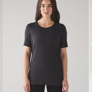 Lululemon Love Tee Crew II Mini Stripe Heathered Pitch Grey Black